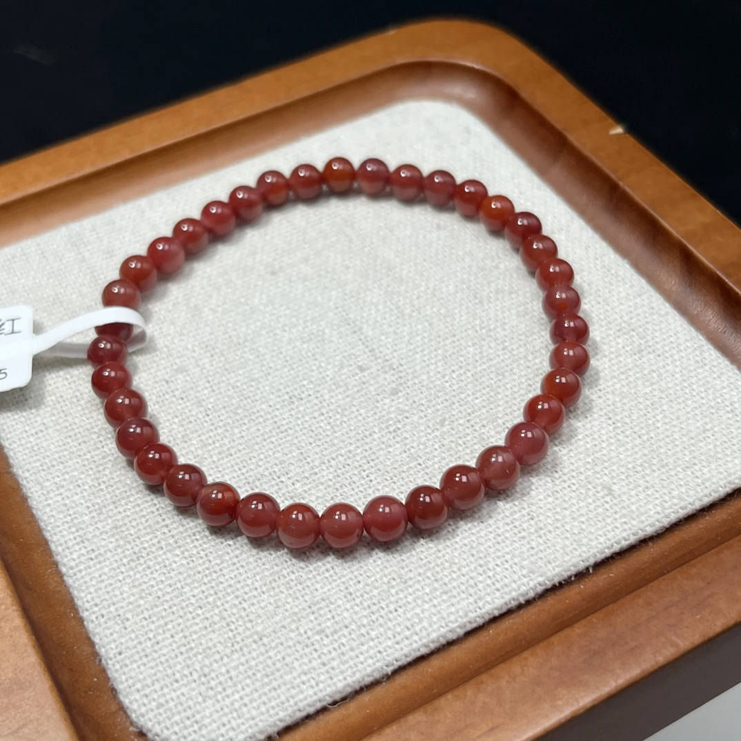 天然原矿瓦西南红玛瑙圆珠手串尺寸约5毫米AC0465