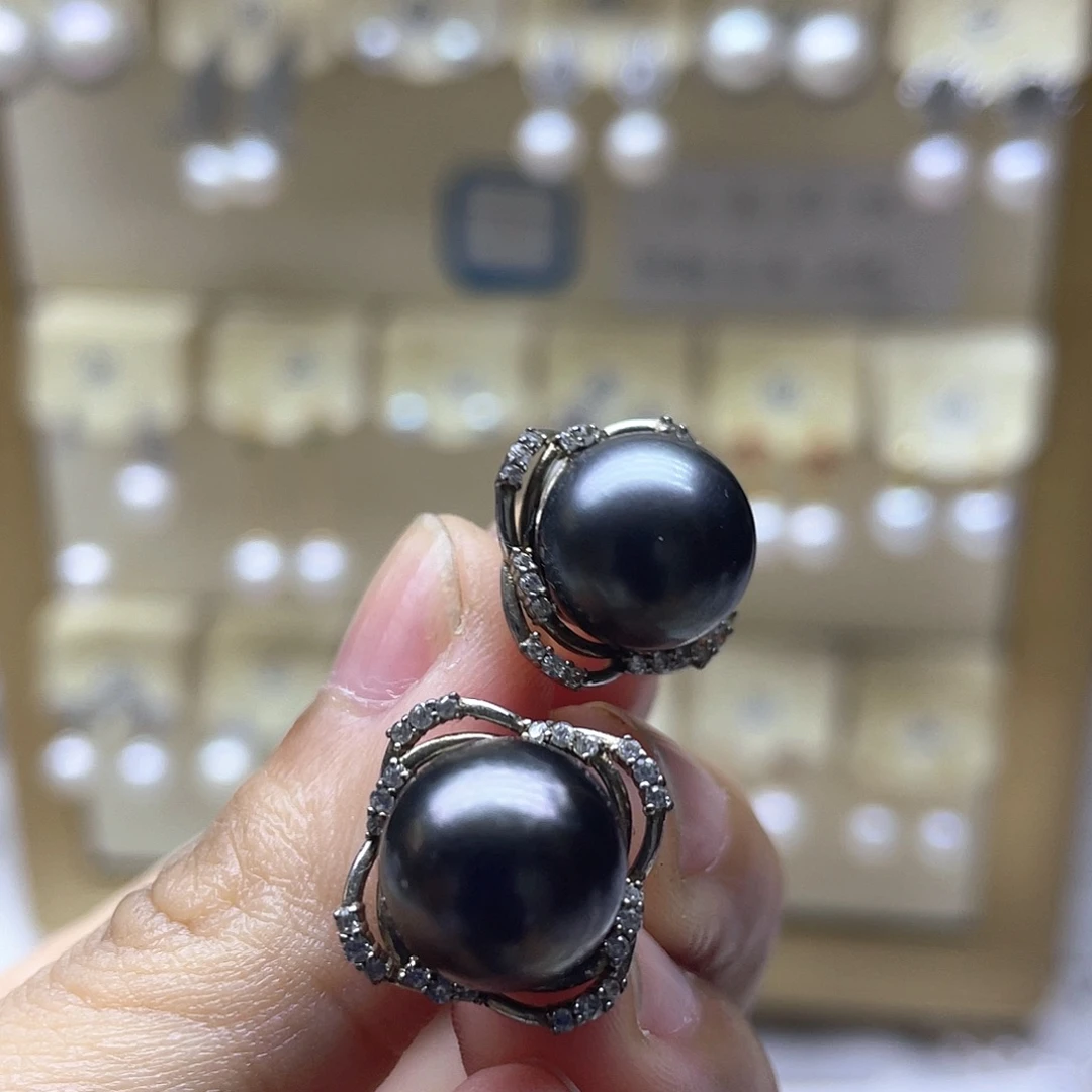 耳饰海水珍珠银S925镶嵌