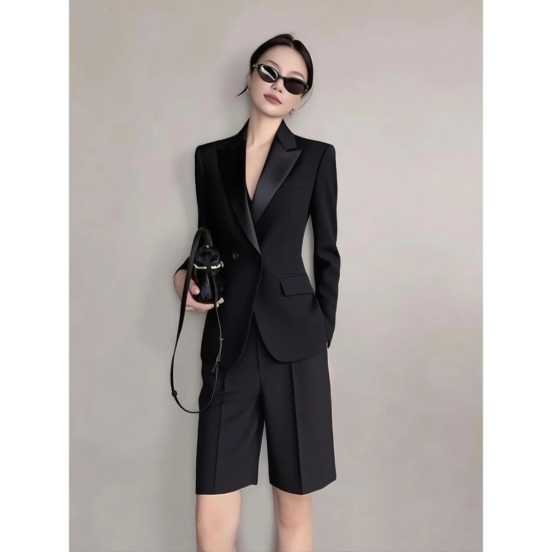 早秋穿搭气质女神范高端盐系轻熟高级感独特漂亮小香风西装套装裤