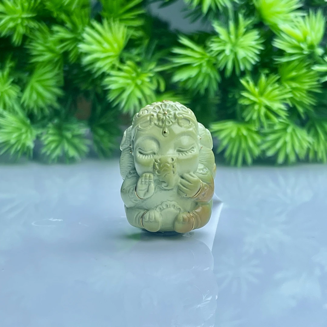 天然原矿绿松石高瓷象神宝宝高瓷瓷釉乡绅吊坠