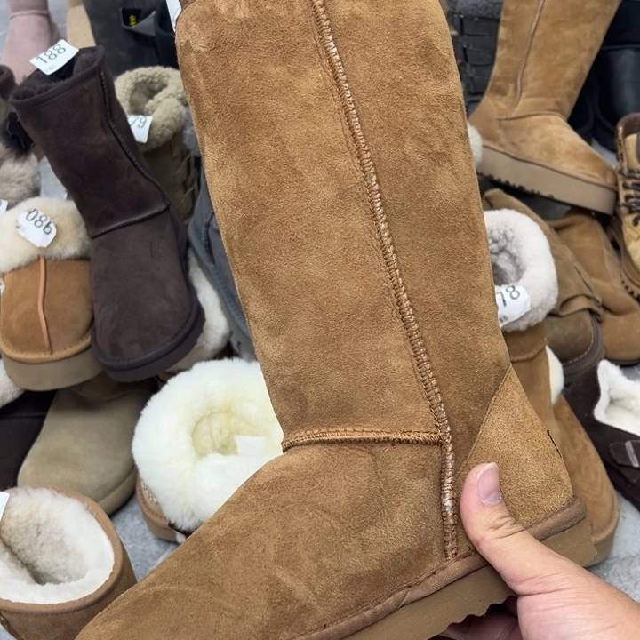 栗色大高筒雪地39码