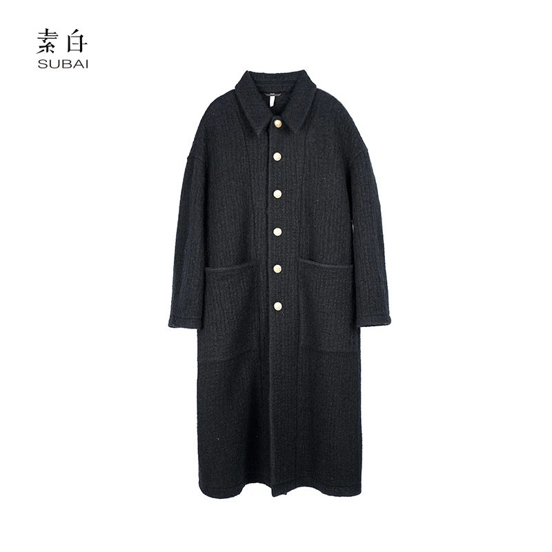 素白【风华】经典羊MAO长外套SB2410MN00460