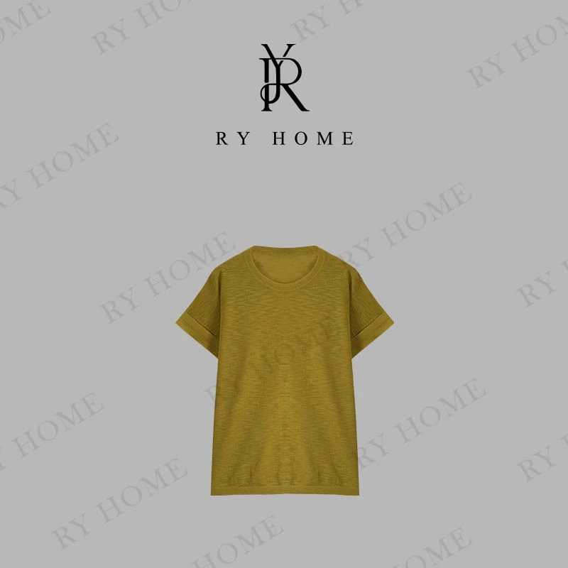 【容雨RYHOME】新款简约短袖针织毛衣252M2955