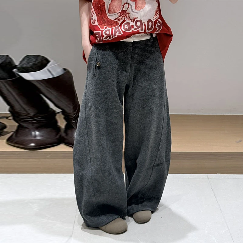 【现货】FORDARE/福蝶25冬季设计师新品腰里外贴阔腿西装长裤裤子