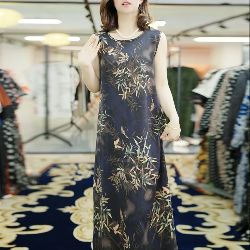 【玲玲专属】夏季新款女装百搭高腰背心吊带连衣裙洋气妈妈装6435