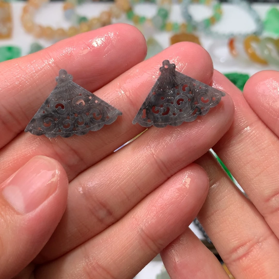 未镶嵌定制翡翠耳饰