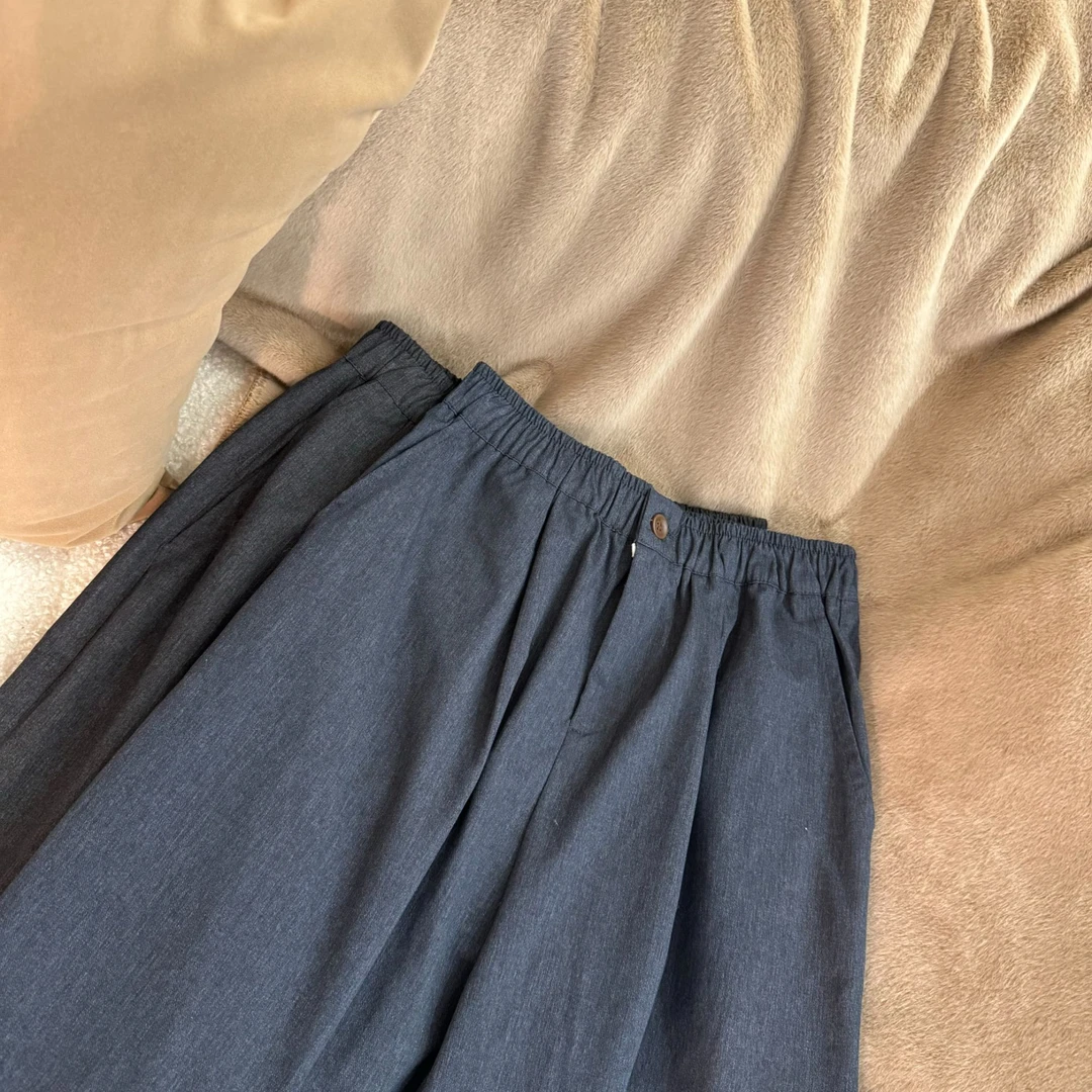 喜樂 2025气球裤纯色松紧腰休闲裤春季新款时尚百搭休闲简约女士