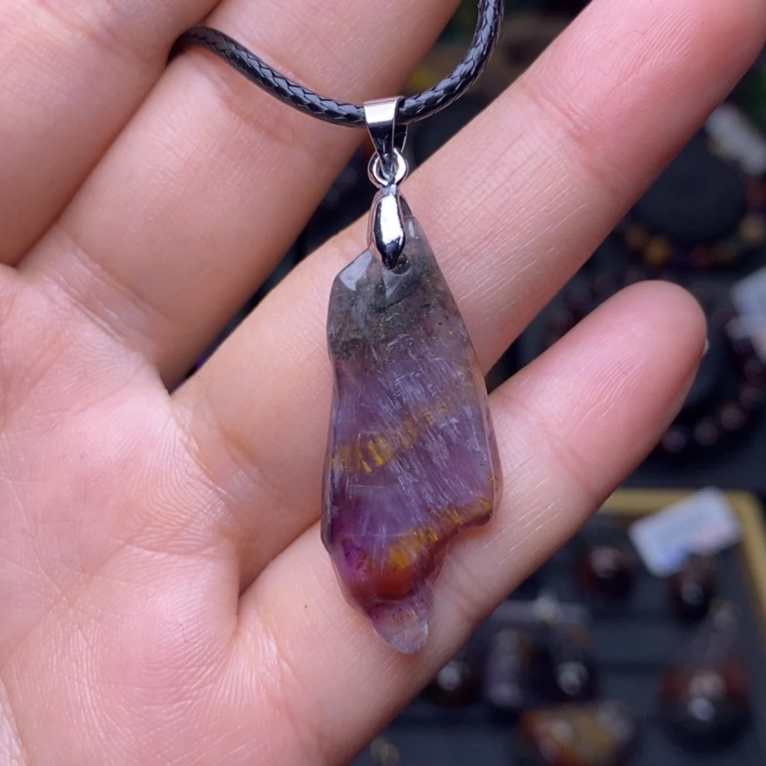 水晶A015极光四色吊坠未镶嵌