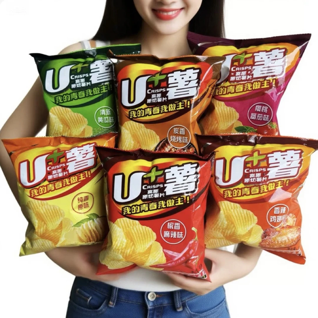 云南 U+薯七彩相伴土豆片零食香脆可口 102 克/袋/6 袋/8 袋装