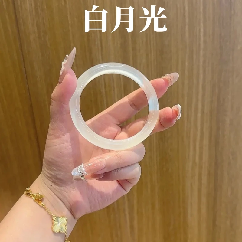 非金属玻璃手镯 白月光荔枝冻 高冰透气质高级感猫眼美人镯送女友