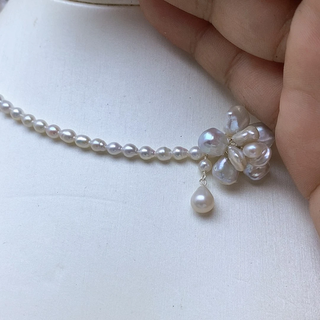 小***九合金淡水珍珠项链有瑕疵