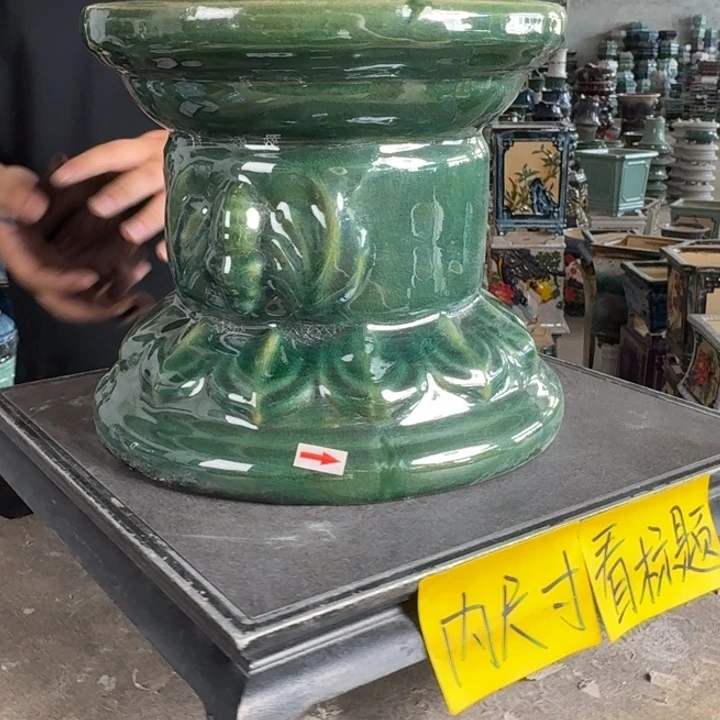。一风堂石湾花盆 修补痕迹 面宽21高20