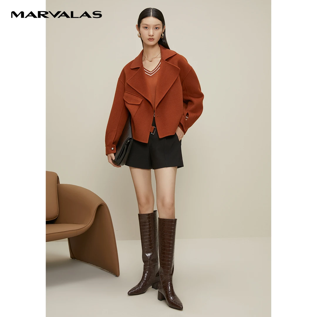 设计款短款大衣外套M431690