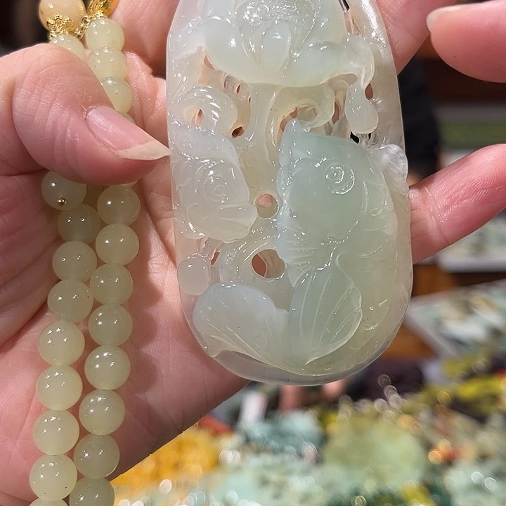 未镶嵌岫玉毛衣链