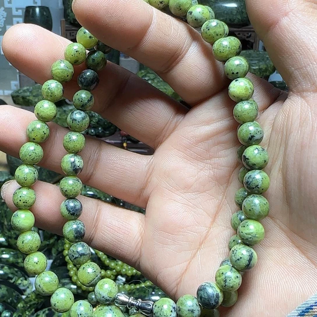 蛇纹石玉项链0.8cm未镶嵌
