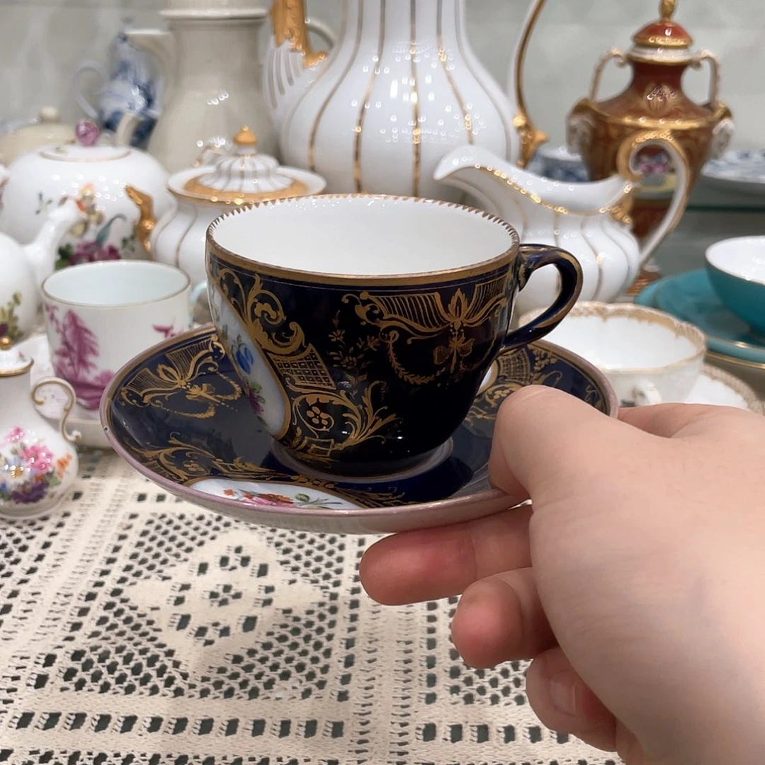 摆件中古一等kpm咖啡杯