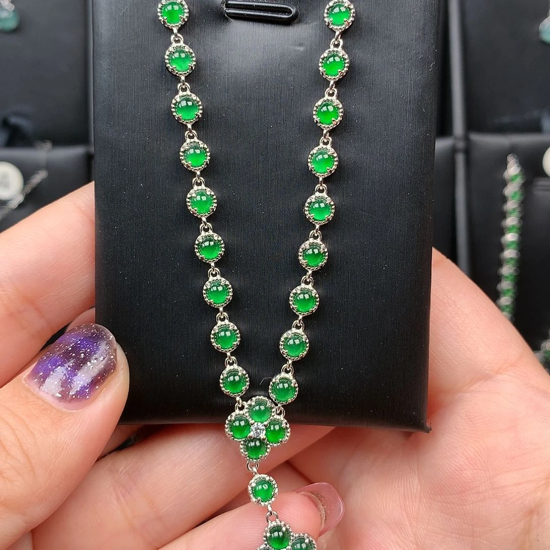 翡翠银S925镶嵌颈饰