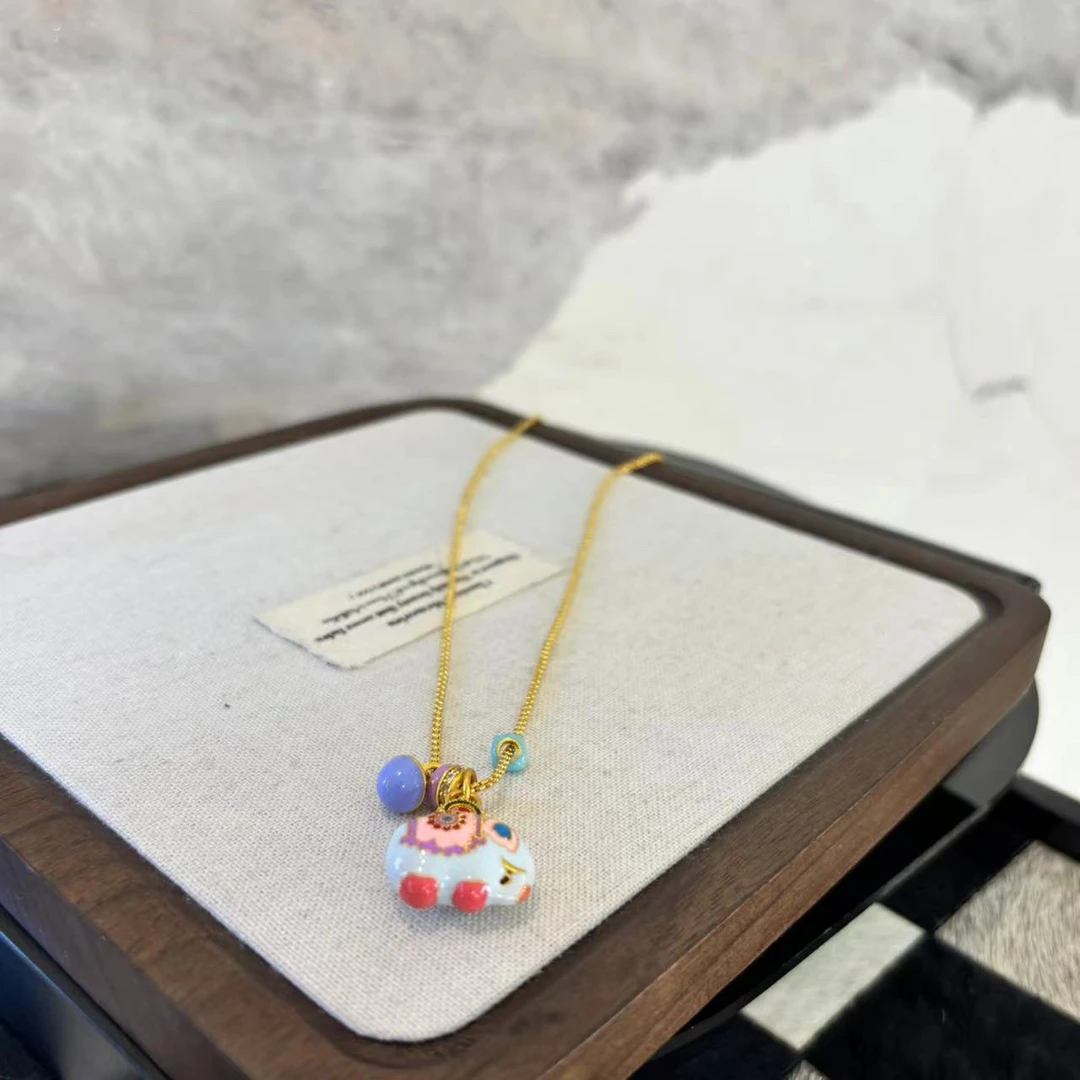 铜合金项链 蓝色大象项链XL2749