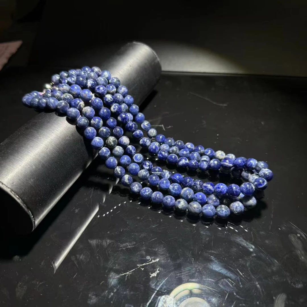 天然辰砂【皇后甄选】C052706 星际蓝圆珠项链 多样性发其一