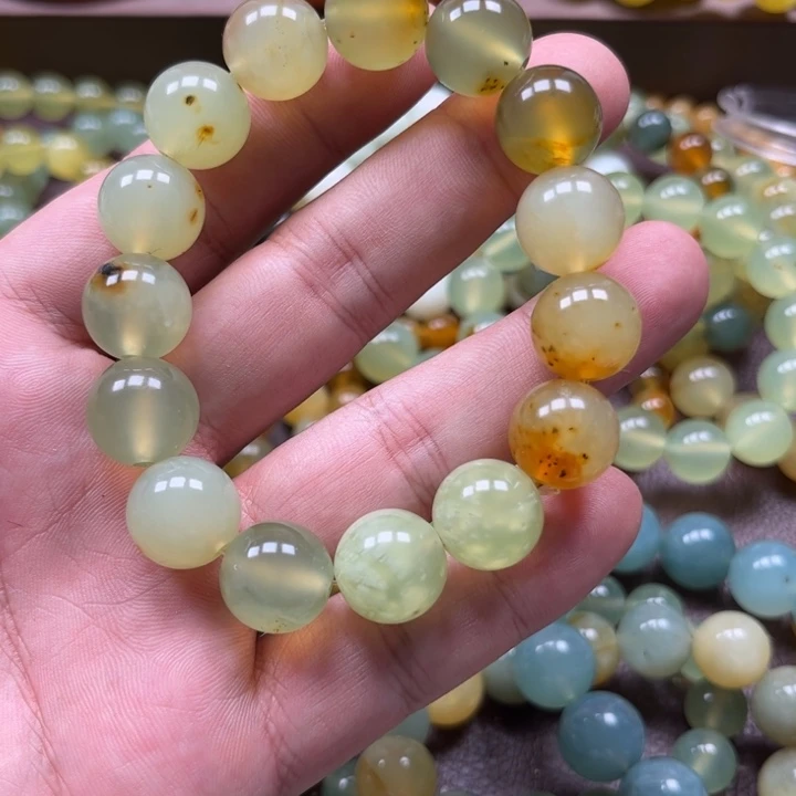 蛇纹石玉合金手链
