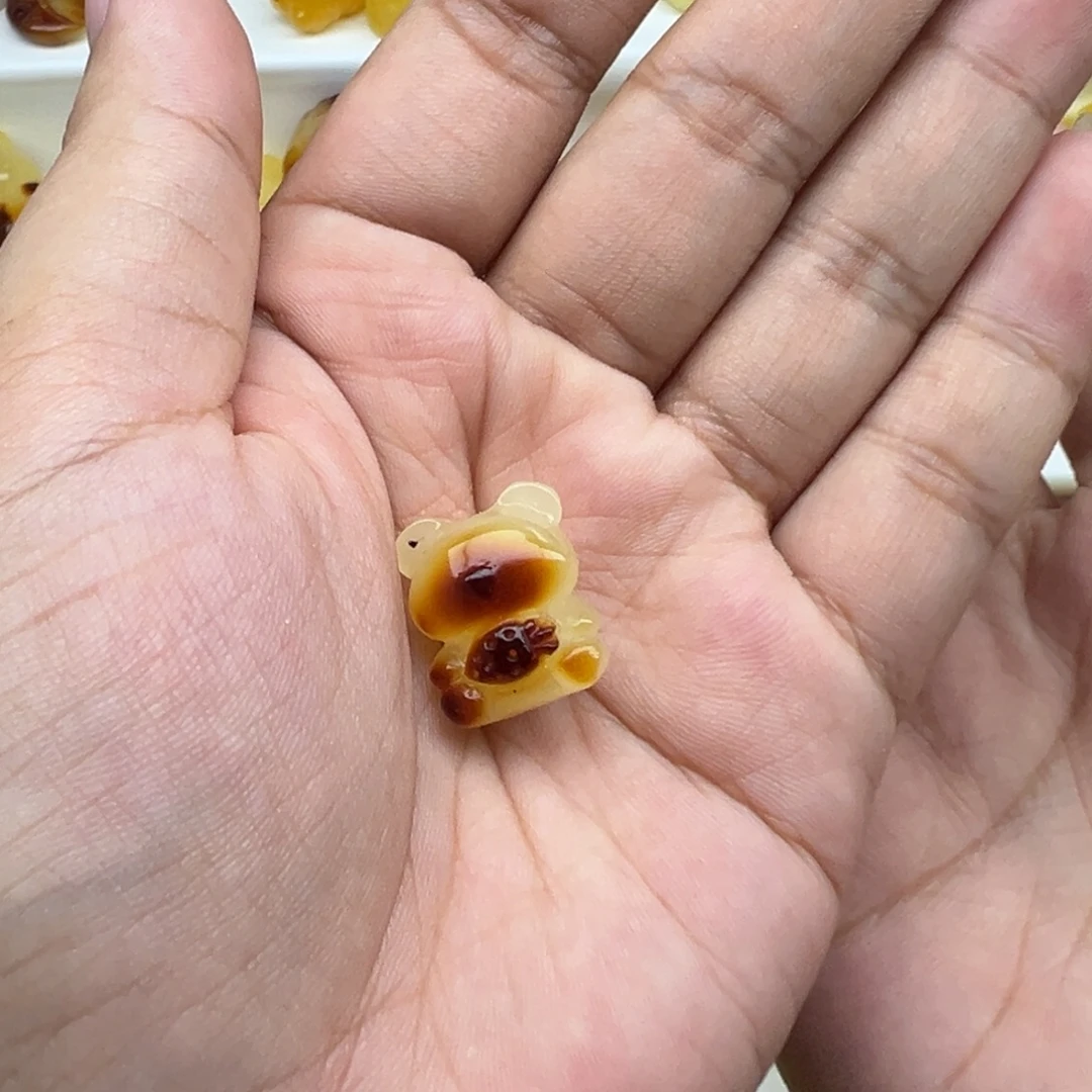 琥珀未镶嵌珠宝奇石胡萝卜小熊打孔不退换