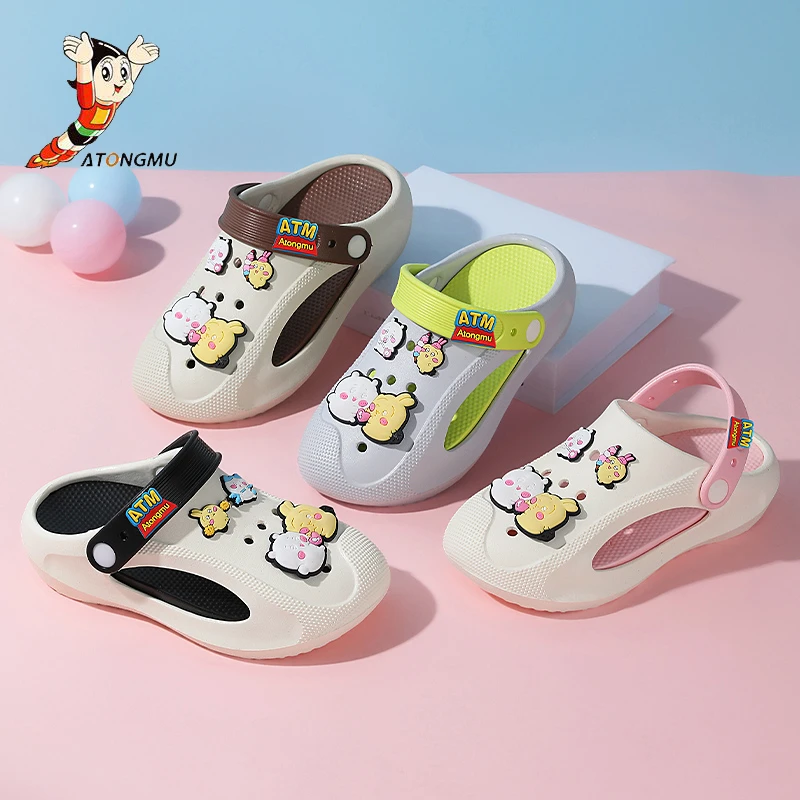 阿童木女童卡通风包头夏季男童拖鞋时尚软底凉鞋卡通童鞋儿童拖鞋