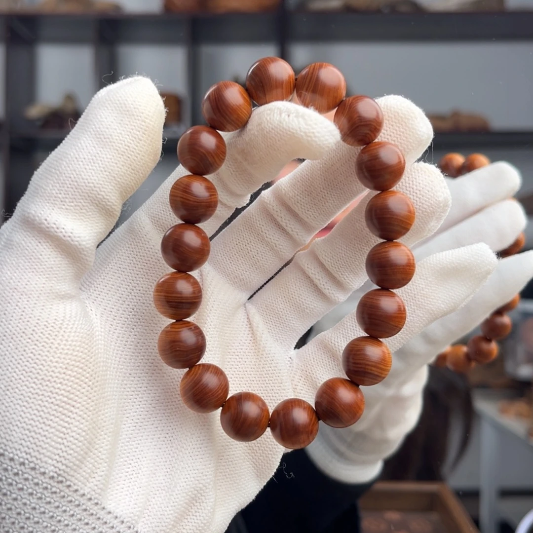 柏木（崖柏）手串/手链 红黑油蚕丝1.2虫香料咸甜16.5