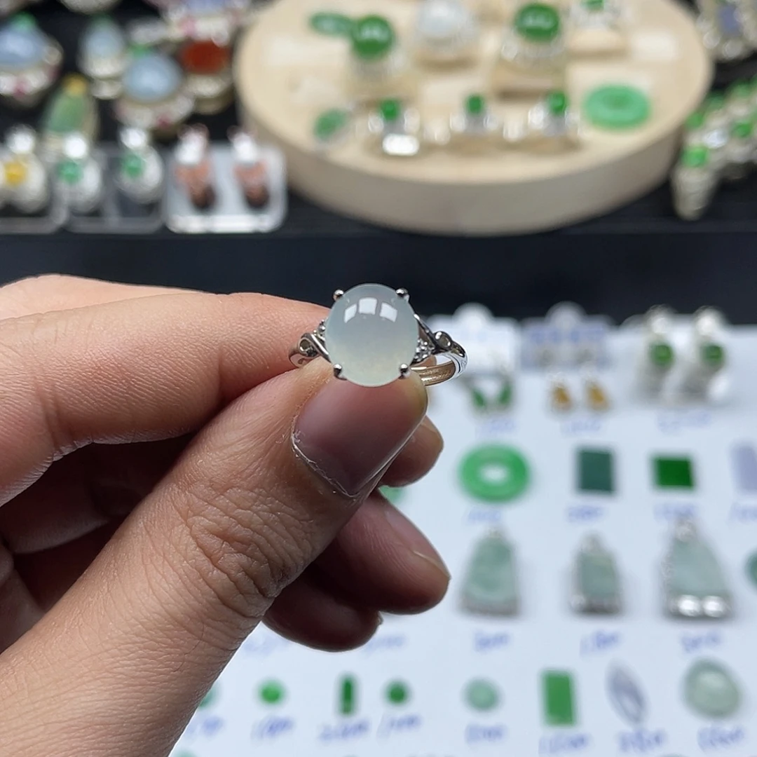 翡翠银S925镶嵌戒指