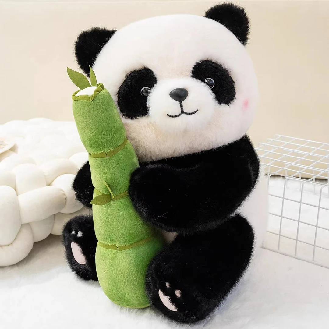 可爱花花熊猫玩偶毛绒玩具公仔抱枕睡觉儿童布娃娃生日礼物男女孩