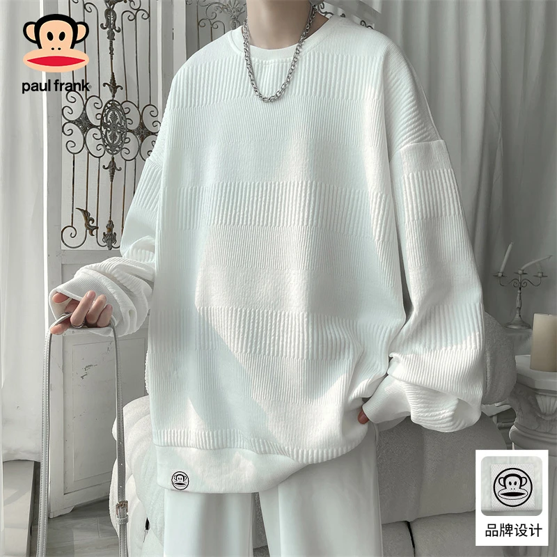 Paul Frank/大嘴猴圆领宽松长袖T恤男2025秋季新款休闲上衣打底衫
