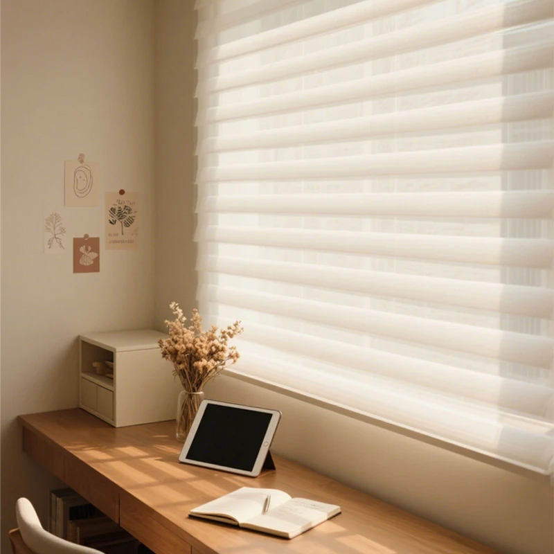 现代简约免打孔遮光防眩晕百搭香格里拉帘客厅阳台卧室升降卷拉帘