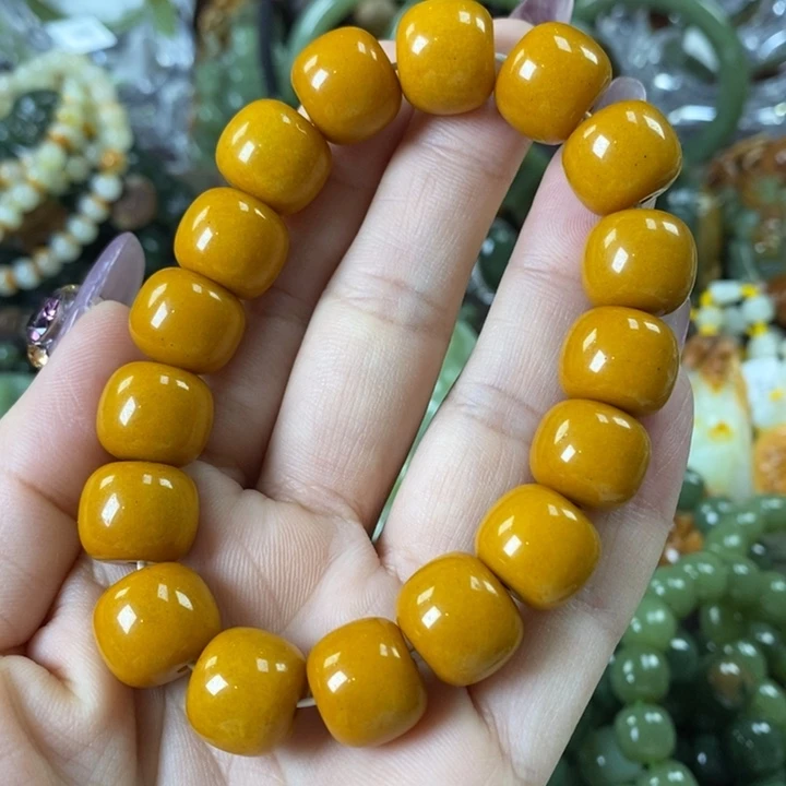 透闪石质玉手串卡14未镶嵌