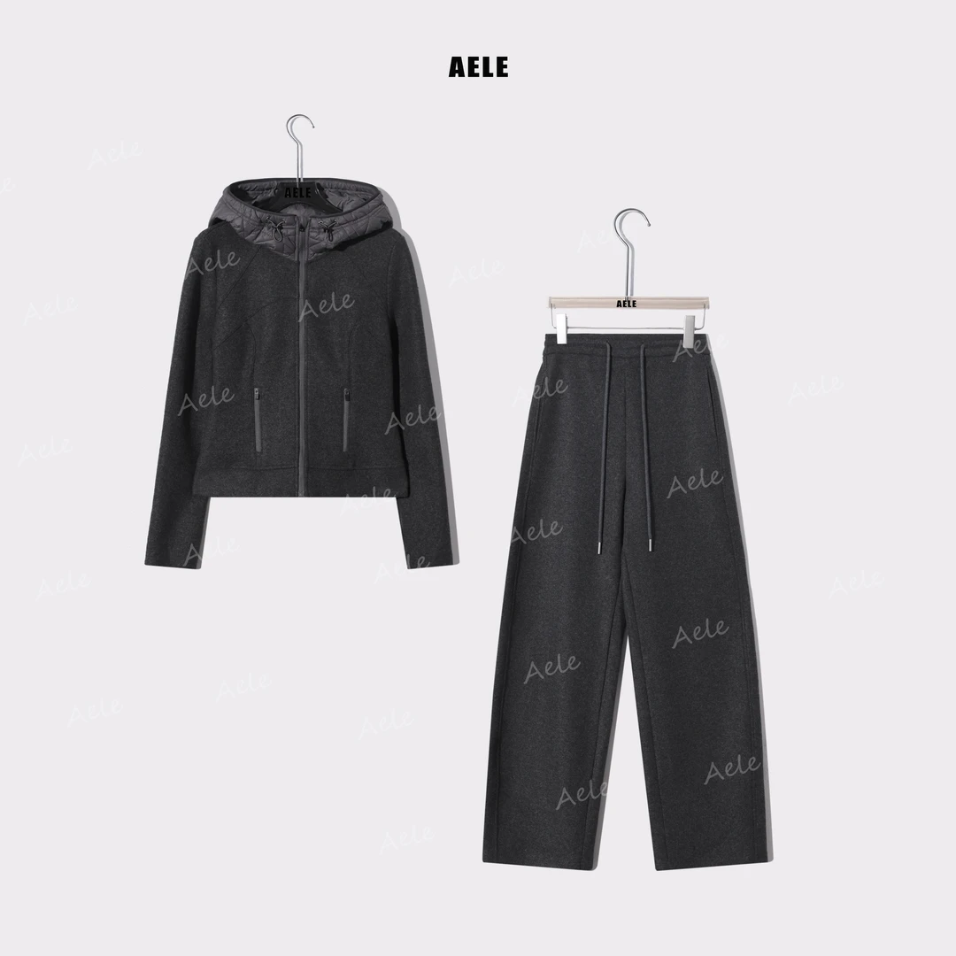 AELE设计师潮流保暖加绒卫衣时尚两件套外套+裤子 D861 5256 AD