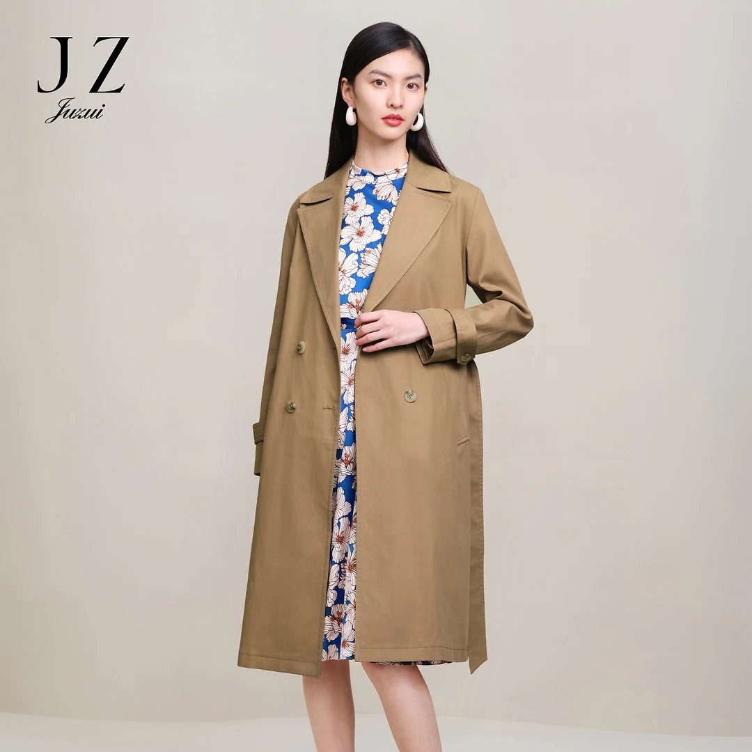【尚雅专属】商场同款JZ玖姿JWDC41101经典风衣女装春季收腰风衣