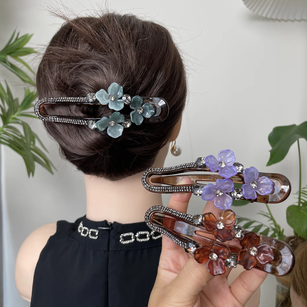 诗泊雅 气质千金风少女风一字夹简约女发夹原创设计优雅韩版