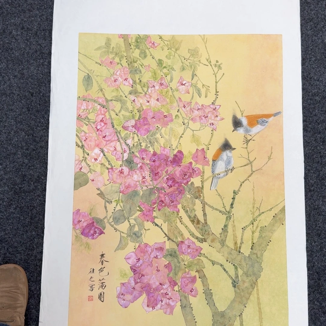 国画纯手绘山水花鸟作品
