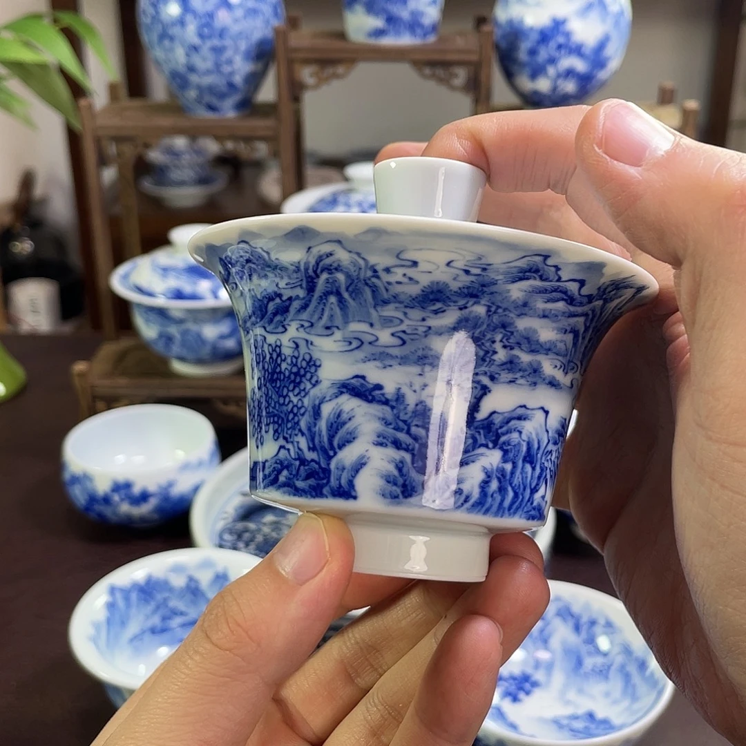 滴***滴陶纯手工手绘重工山水