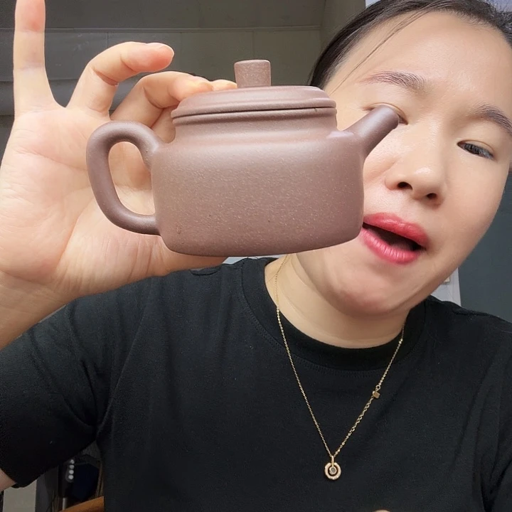 茶壶紫砂原矿半手工老紫泥德中300cc
