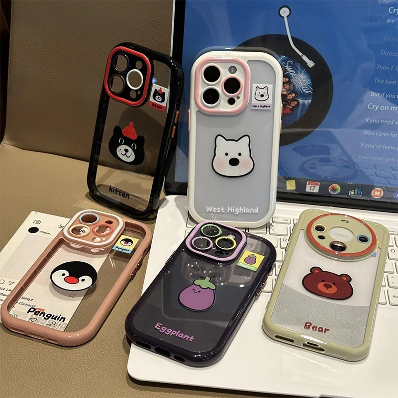 粉色企鹅西高地奶油壳新适用苹果16Pro手机壳iPhone15max13小米14