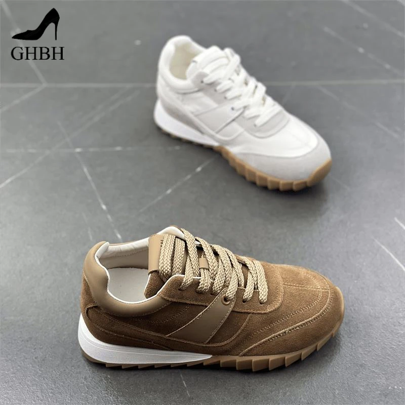 7cm内增高板鞋爆款休闲鞋女2025新款德训鞋厚底百搭运动阿甘鞋潮N