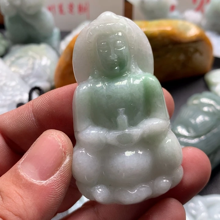 翡翠未镶嵌颈饰保真天然a货翡翠