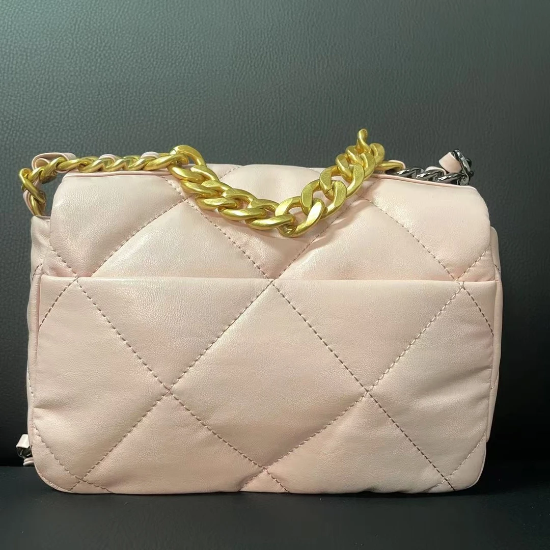 潮流真皮新款女包斜挎包包 10919 粉色19