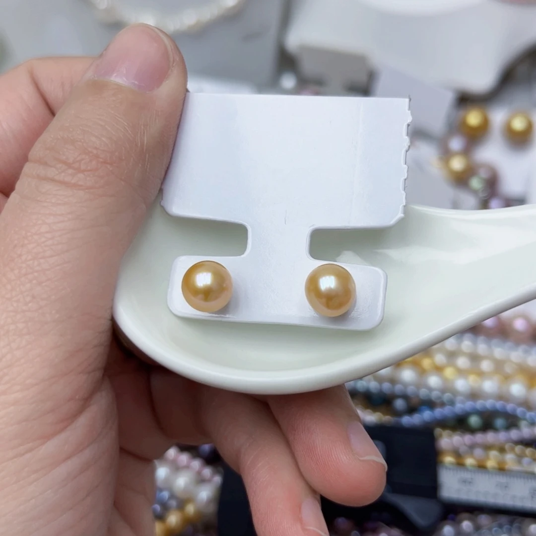 淡水珍珠耳饰银S925镶嵌