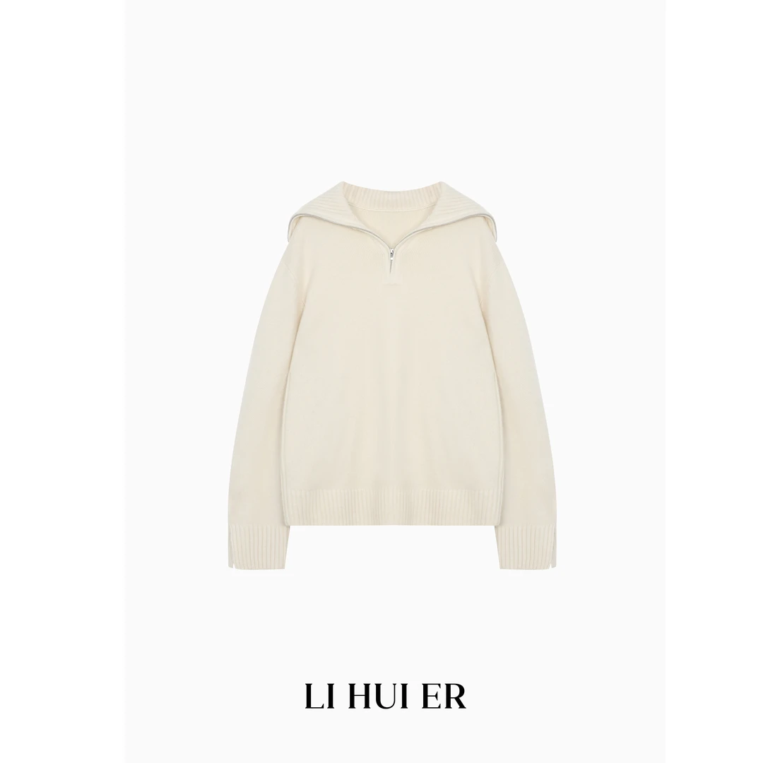 Li Hui Er【约克尔】2024冬款气质轻奢极简风时尚百搭毛衣25324