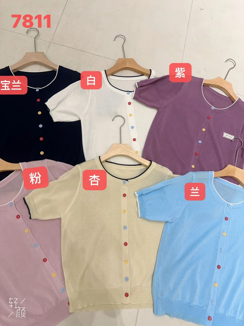 3号3号圆领T恤薄款短袖夏季常规款针织衫薄款纯色夏款针织衫