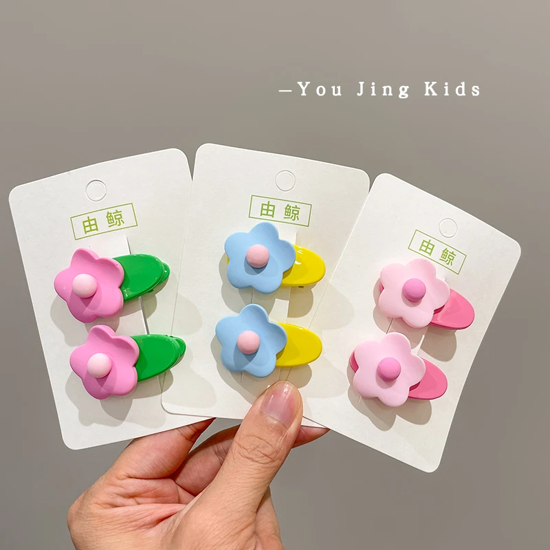 彩色甜美可爱花朵宝宝发夹刘海夹女孩不伤发儿童女童网红发卡