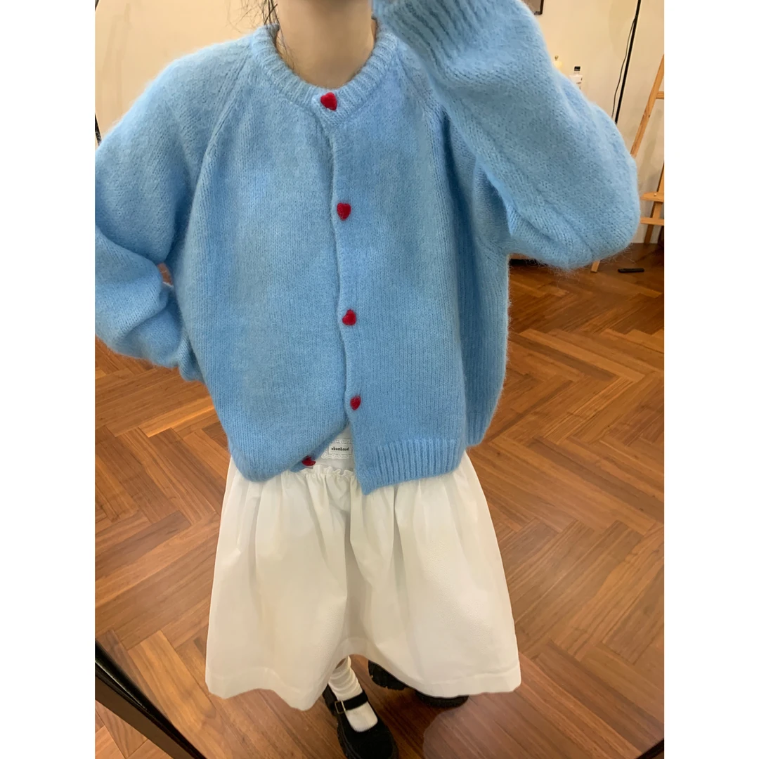 软糯显白羊毛纯色针织开衫女韩版秋冬新款宽松百搭显瘦毛衣外套潮