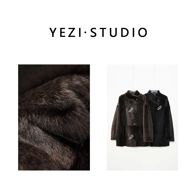 现现【黑珍珠】黑标系列土耳其直毛拉贡皮毛一体皮草皮毛25330009