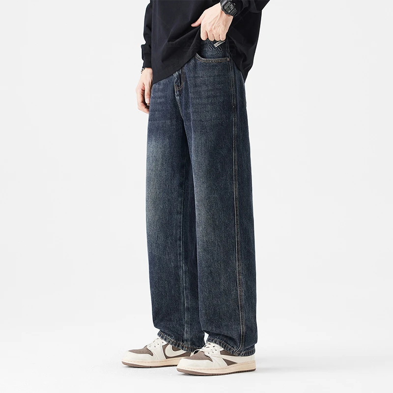 美式直筒牛仔裤男士2025年秋季新款高街复古休闲百搭阔腿裤男款