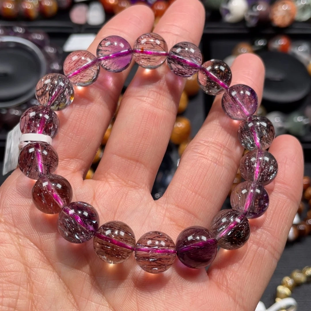 水晶手链未镶嵌海**开超七手链11mm左右